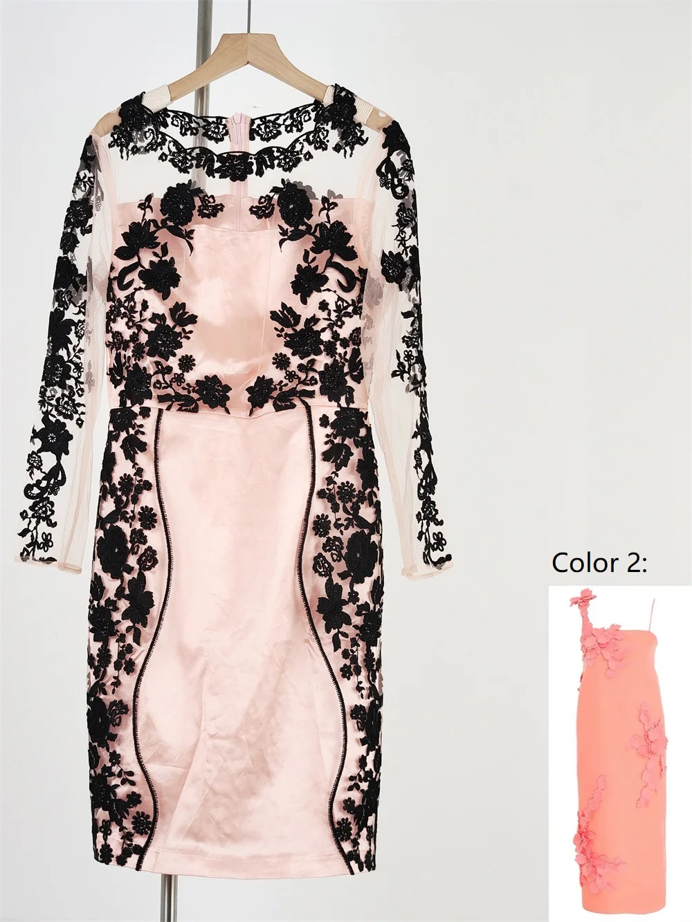 

2023 NewWomen Flower Appliques Midi Long Dress