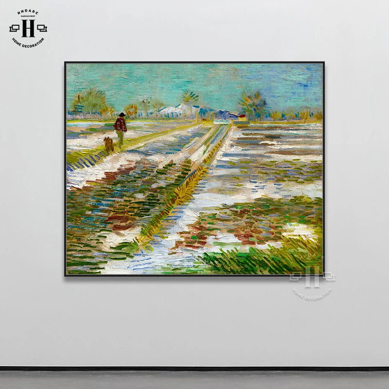 

Canvas Print Painting Poster Pictures Classic Artist Artwork Landscape With Snow By Vincent Van Gogh Wall Art Room Home Decor