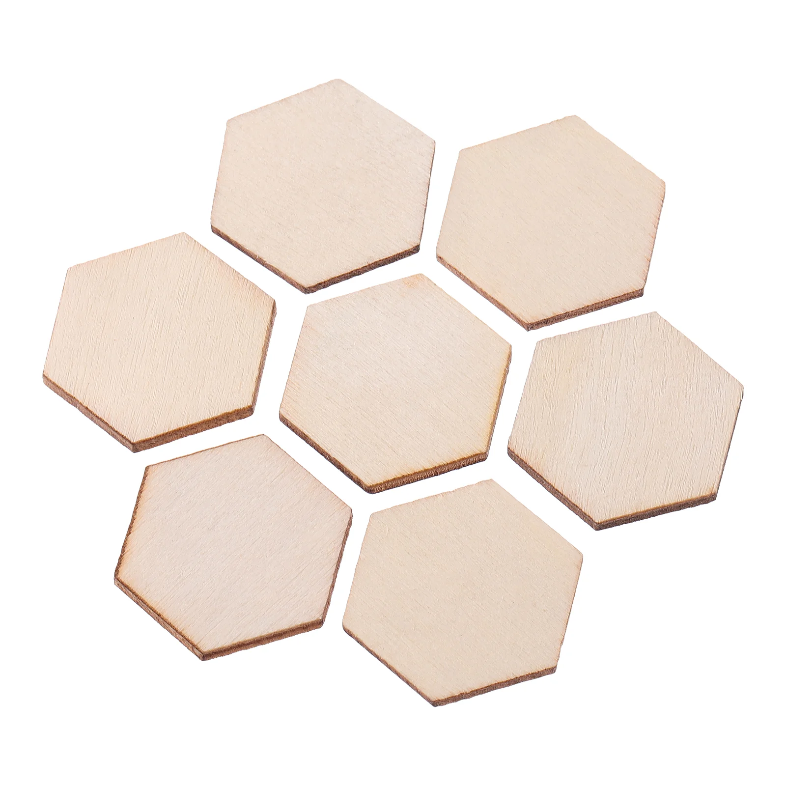 

Wood Hexagon Cutouts Pieces Unfinished Blank Tiles Wooden Crafts Slices Coasters Diy Chips Hexagonal 25Mm Board Natural