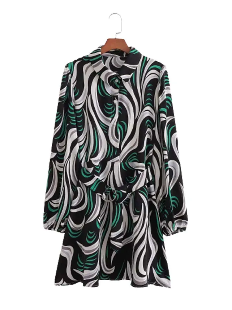 

KLKXMYT TRAF женское осеннее платье 2022 Модные полосатые мини-платья с принтом зебры для женщин повседневные женские вечерние платья с длинным ру...