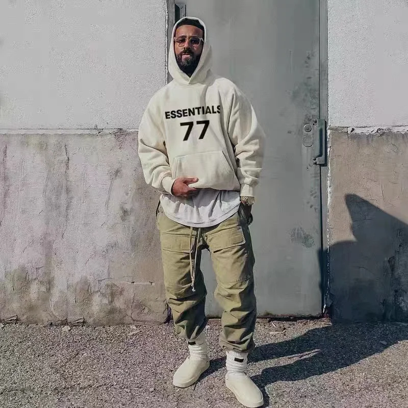 

ESSENTIALS Hoodie Men's Sweatshirt Letter Printed Wool Super Dalian Hoodie Fashion Hip Hop Unisex Essential Pullover for Autumn