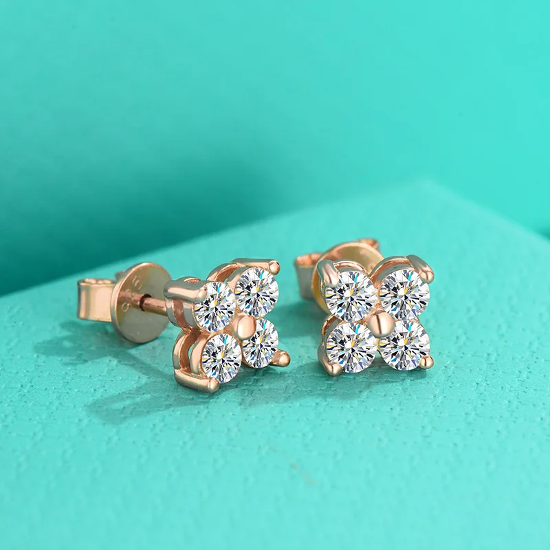 

Серьги женские из серебра 100% пробы, с 4 камнями