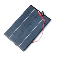 4 2w 18v solar cell polycrystalline solar panelcrocodile clip for charging 12v battery 200x130x3mm