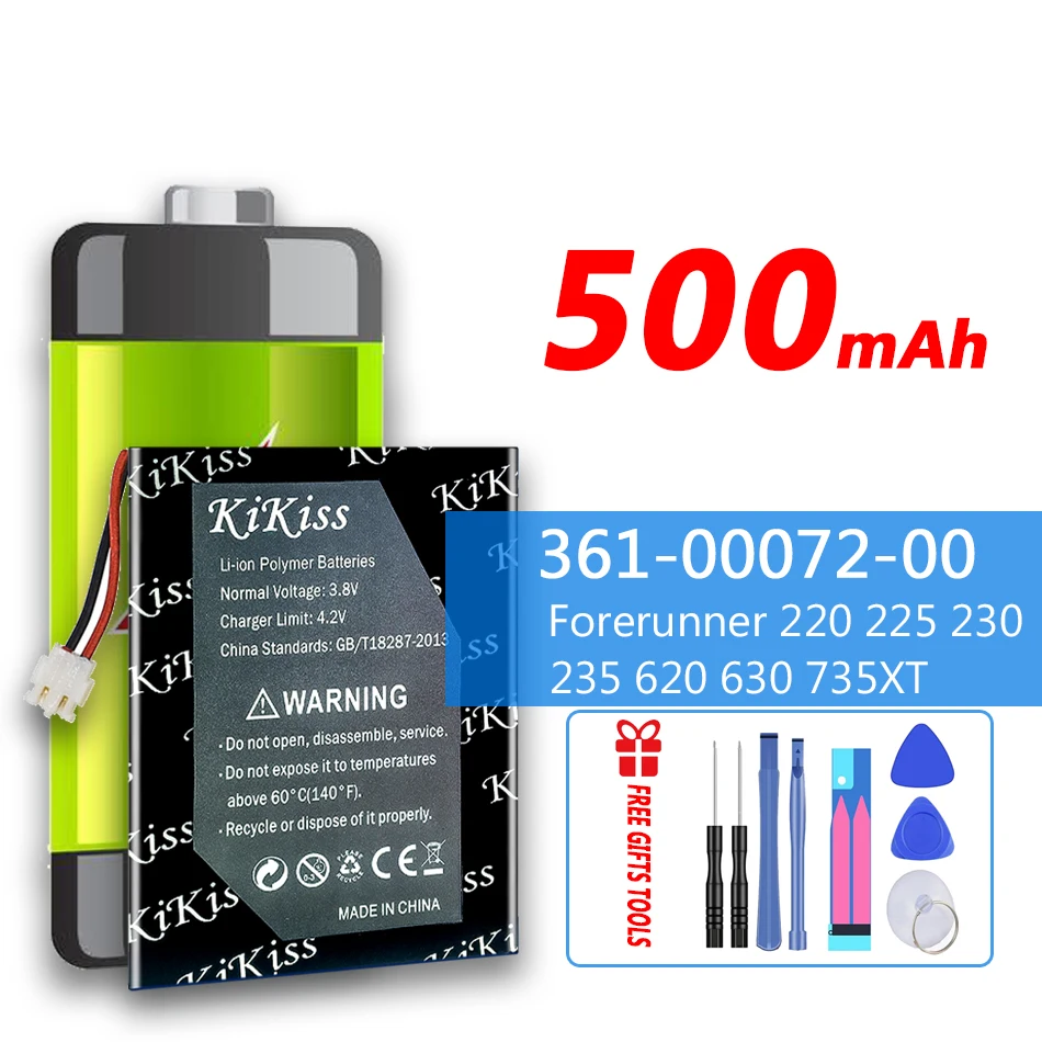 

KiKiss 500mAh Rechargeable Battery 361-00072-00 For GARMIN Forerunner 220 225 230 235 620 630 735XT