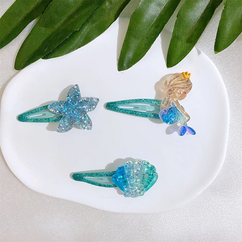 Модная синяя серия mermслуд морская звезда ракушки дельфины заколки для волос