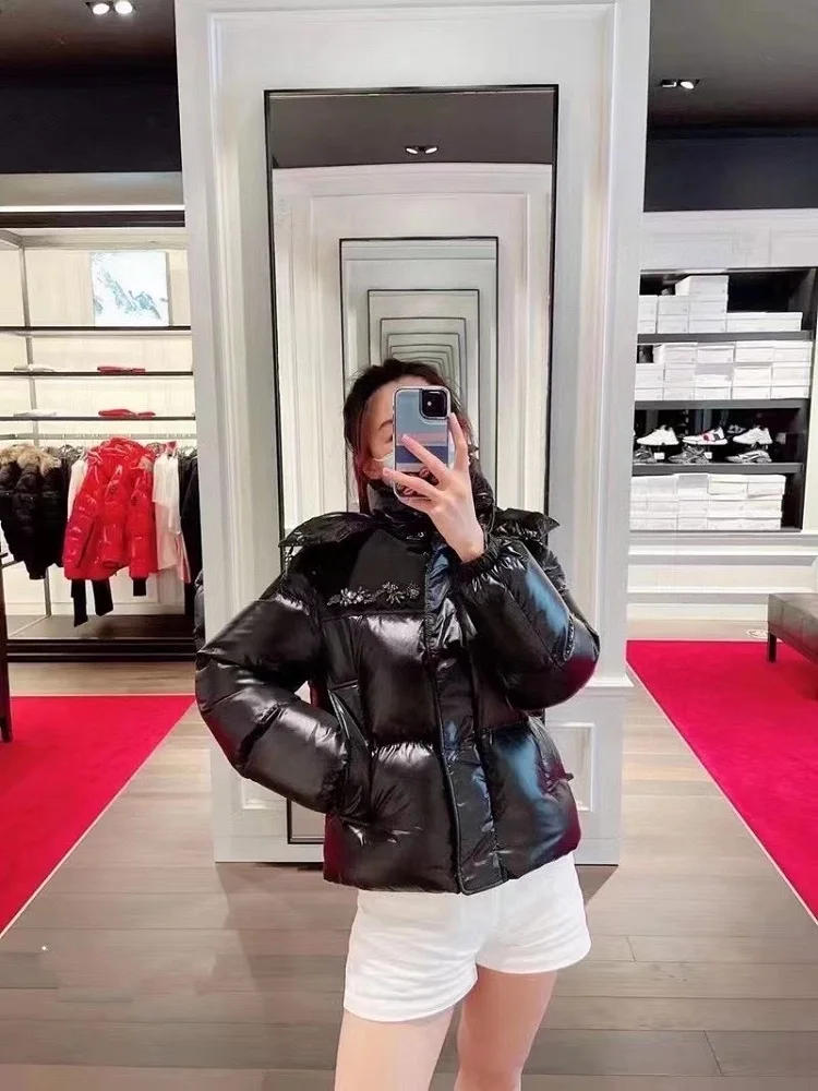 

2023 Winter Women's Jacket PU Coated Thickened Warm Women's Short Down Jacket y2k Clothes New Fashion High Quality Coat bra
