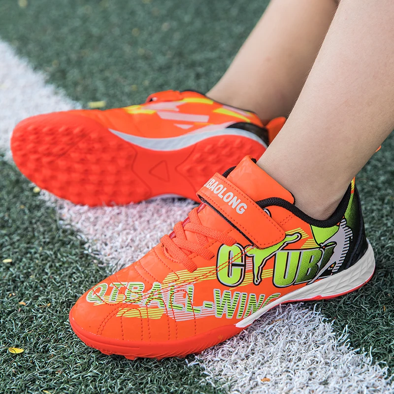 Spring New Children Soccer Shoes Boys Printing Graffiti Non-slip Outdoor Sports Competition Training Girls football Sneakers