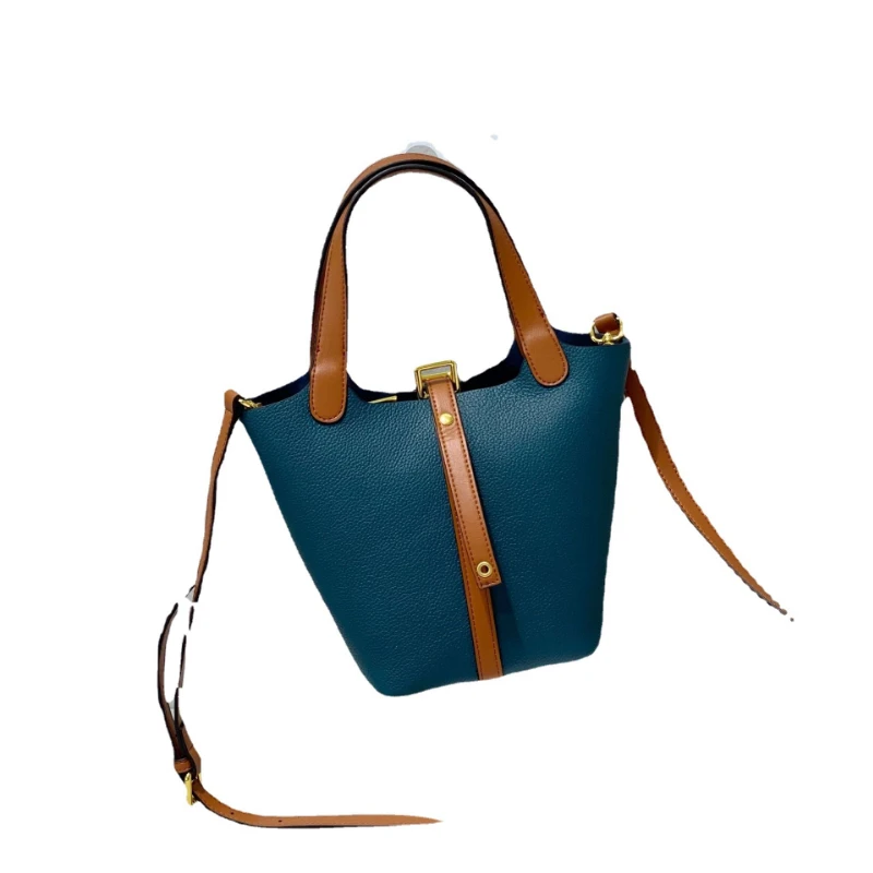 

Real Leather Bucket Handbag with Long Strap Crossbody Bags Luxury Designer High Quality Shoulder Bags Totes Basket Handbags 2022