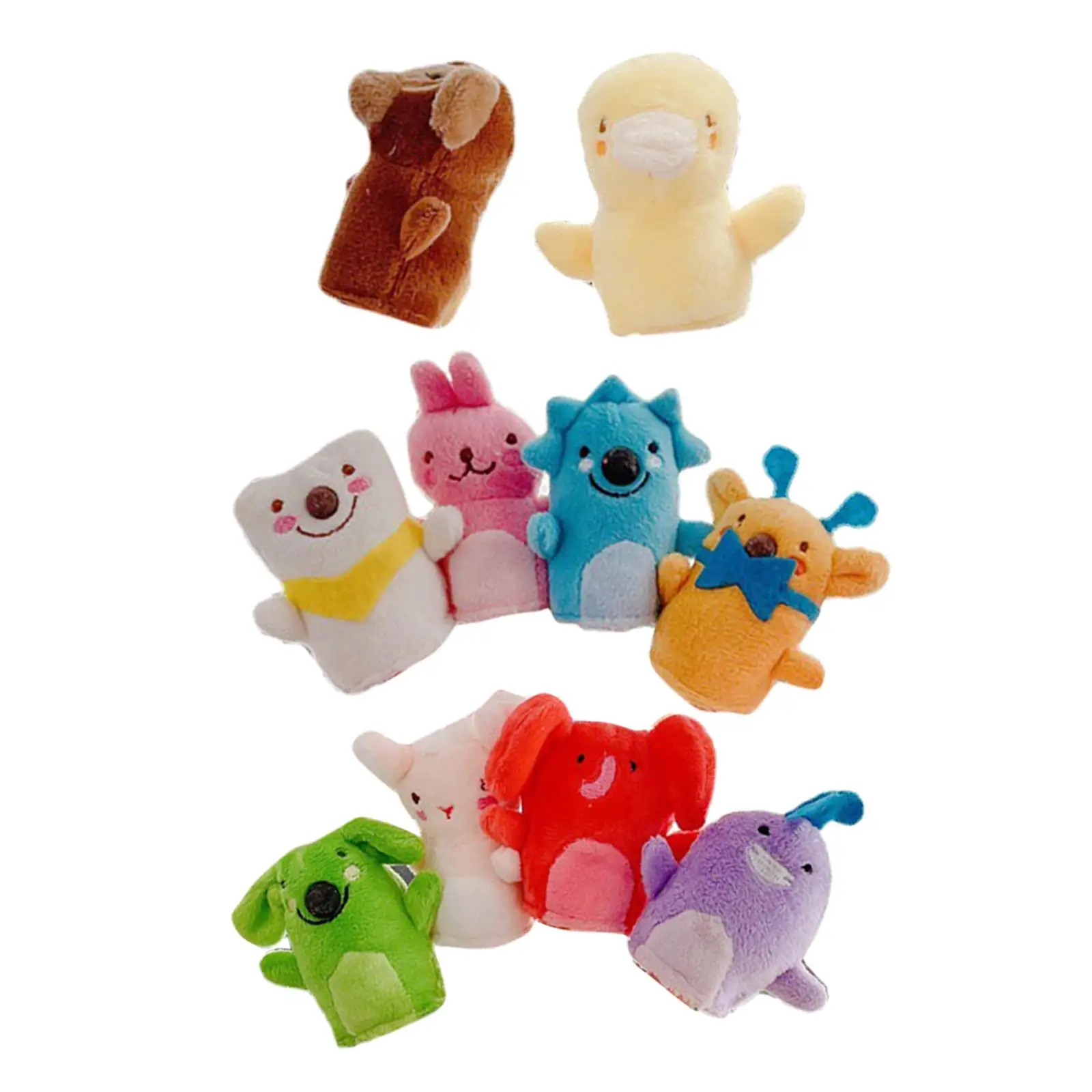 

10x Finger Puppet Toys Story Time Adorable Bath Toys Novelty Educational Plush Animals Finger Puppet Toys for Party Favors Gifts