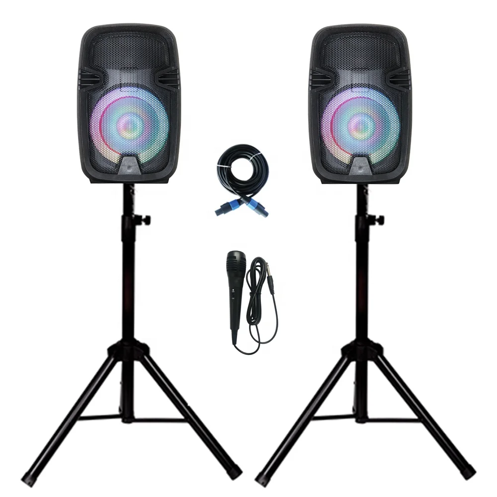 

Party 2 Way Powered combo 8" PA Sound System Professional 800W BT DJ box Speaker Active+Passive combo Set TWS+FM+ECHO Bocina