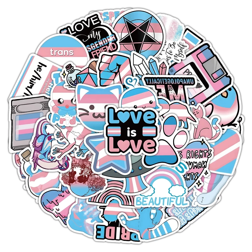 

10/30/60pcs Transgender Pride Stickers Toys Decals Rainbow Lesbian Bisexual Pansexual Gay Graffiti Sticker Toys DIY Phone Laptop
