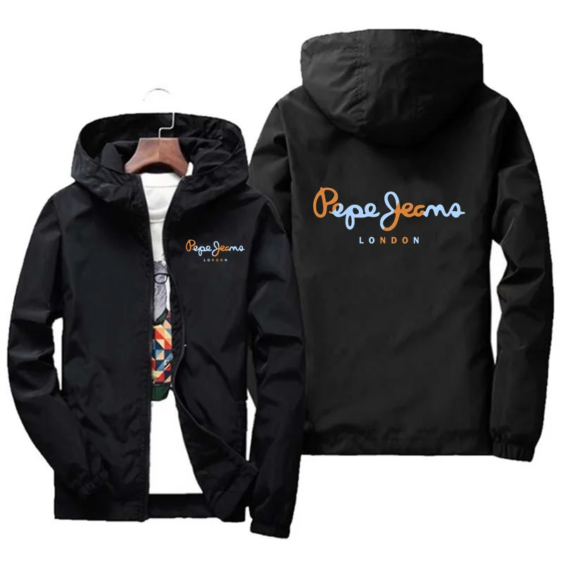 

High Quality Spring Summer PEPE Printing Men's Street Brand 2022 Windbreaker Hoodie Zipper Thin Men's Casual Coat Large Size 7XL