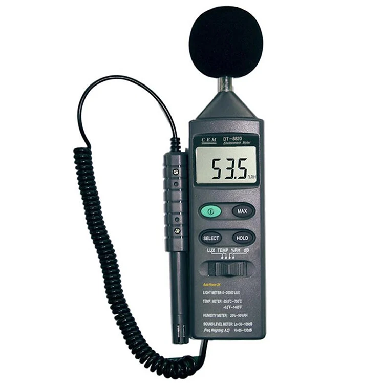 

4 in 1 Multifunction Environment Meter DT-8820 Sound Level Meter Thermocouple Llluminance Meter Humidity And Temperature Meter