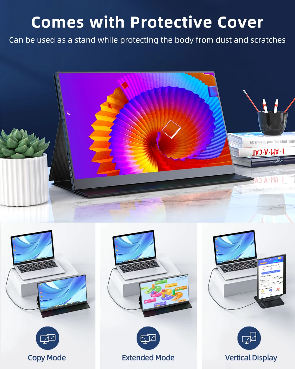 Портативный монитор UPERFECT 2K 17 3 дюйма UHD FreeSync HDR IPS 100% sRGB легкий Компьютерный дисплей