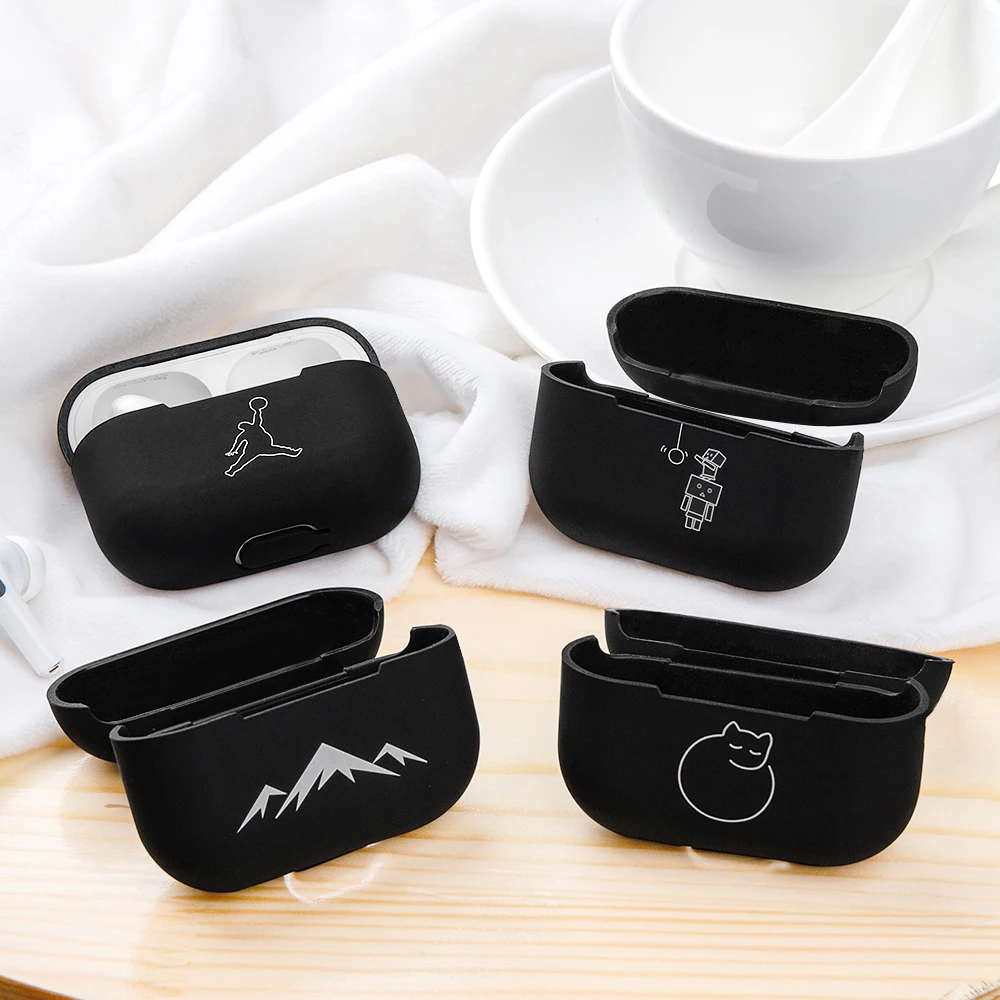 

Чехол для беспроводных наушников Apple AirPods Pro, силиконовый, противоударный, черный, защитный чехол для наушников