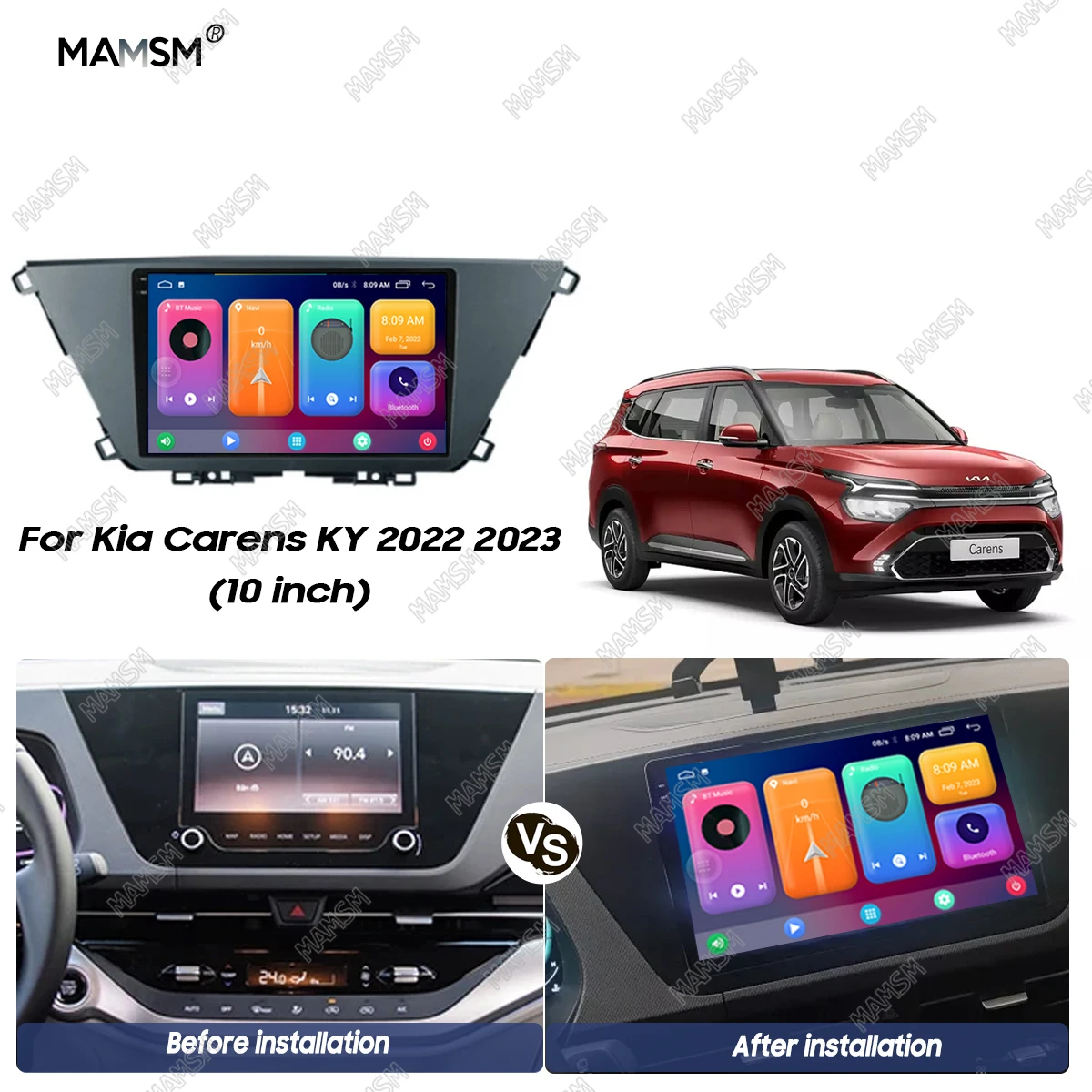 Радиоприемник MAMSM 10 1 дюйма подходит для Kia Carens KY 2022 2023 стерео DVD-плеер Установочная
