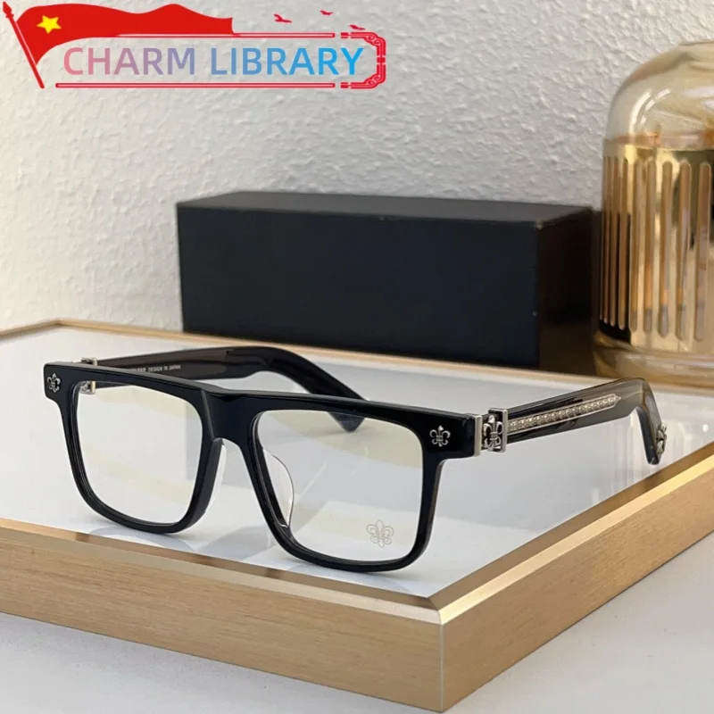 Мужские очки по рецепту черные ацетатные ретро-панк-дизайнерские роскошные