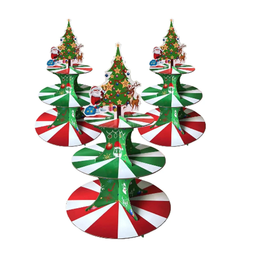 

Christmas Cake Rack Xmas Tree Santa Claus Snowman Cupcake Dessert Rack Merry Christmas Decor Noel Navidad Happy New Year 2024
