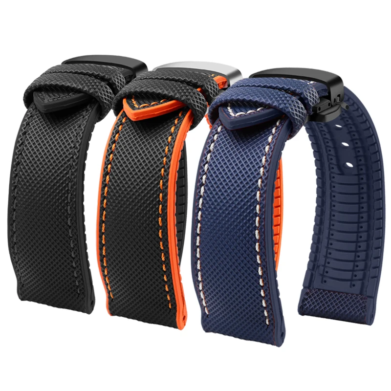 For Casio PROTREK Series PRG-600YB PRG-650 PRW-6600 Nylon Rubber Bottom Watchband Canvas Silicone Watch Band Sports Strap 24mm