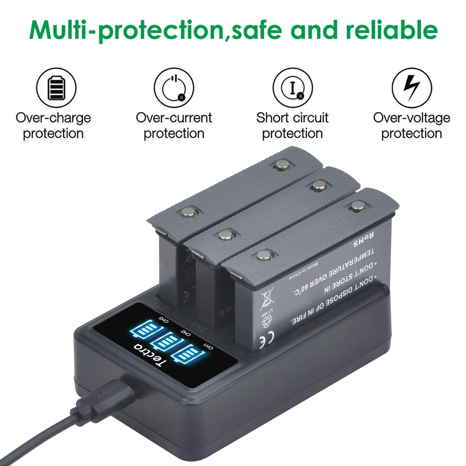 1700mAh Battery for Insta360 ONE X2 Rechargeable Lithium Battery+LED 3-Slots Charger Insta 360 Panoramic Camera Accessory |