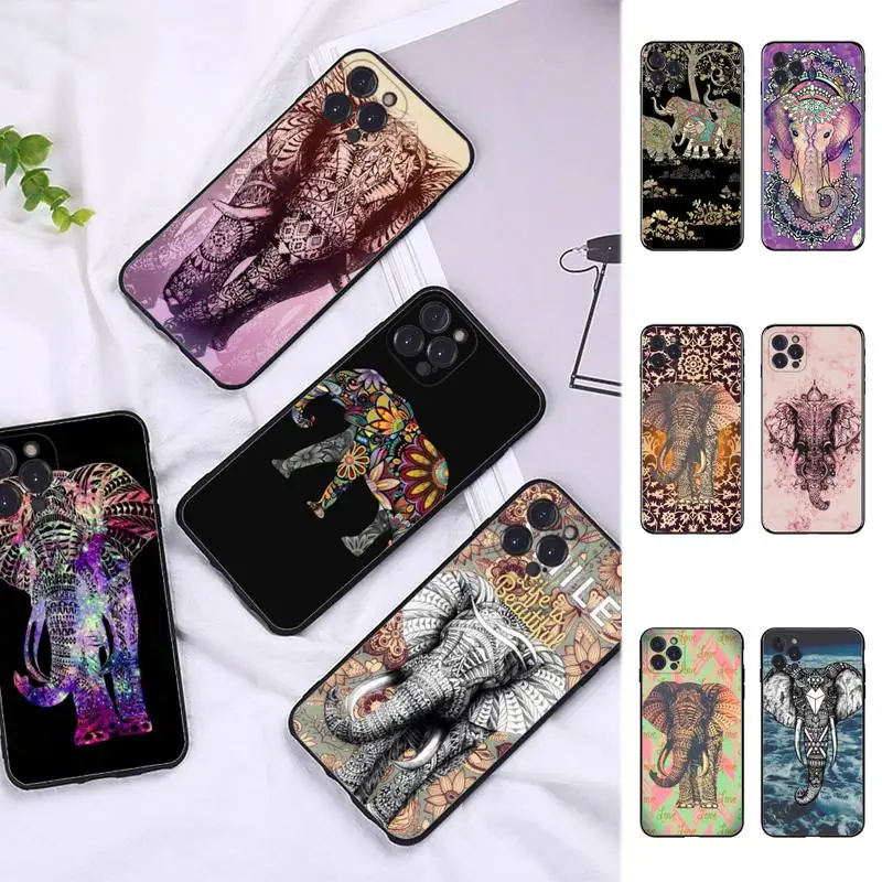 

MaiYaCa Indian Elephant Animal Phone Case For iPhone 13 Pro MAX 14 11 12 Mini X XS XR 6 7 8 Plus SE 2020 Soft TPU Cover