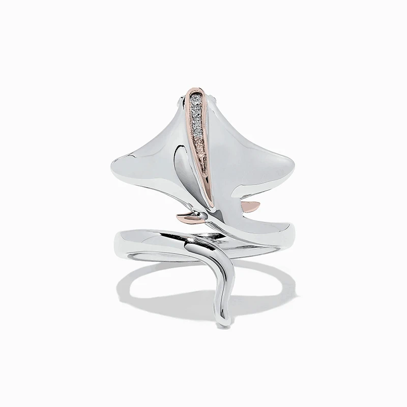 

Женские кольца в стиле хип-хоп, кольца в форме милой рыбы, животного, двухцветный дизайн, блестящие Регулируемые кольца с фианитом, оптовая продажа