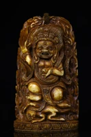 3 tibetan temple collection old natural yak bone hand carved mahakala vajrapani bodhisattva amulet pendant town house exorcism