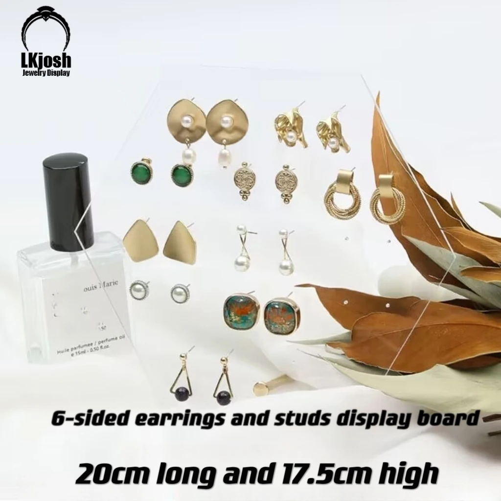 Модная стильная 6-сторонняя прозрачная акриловая подставка для сережек