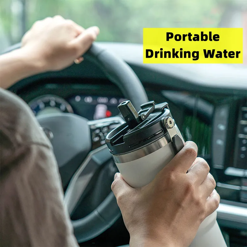 

Tyeso двухпитьевая Автомобильная чашка, кофейная чашка, двухслойная Термочашка для холодного хранения, большая емкость, из нержавеющей стали,...