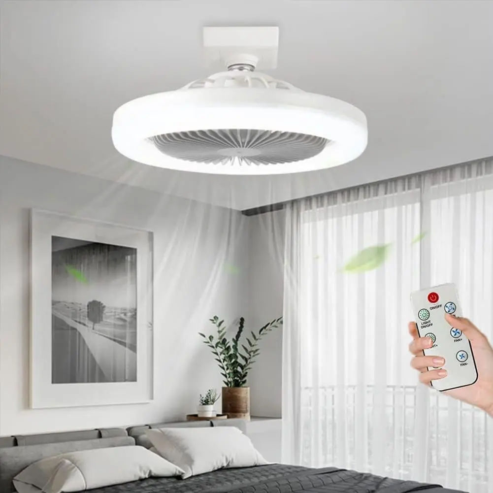 

Fan with Light & Remote Control, Smart Fan Light,Lighting Fan,Enclosed Ceiling Fan Dimmable 3 Speed, 3 Light Color LED Low P Nec