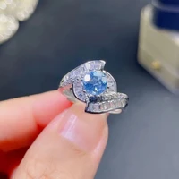 meibapj natural blue topaz fashion ring for women real 925 sterling silver fine wedding jewelry