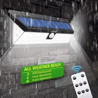 solar light outdoor remote control waterproof wall lamp motion sensor built in battery powered led garden yard home street light