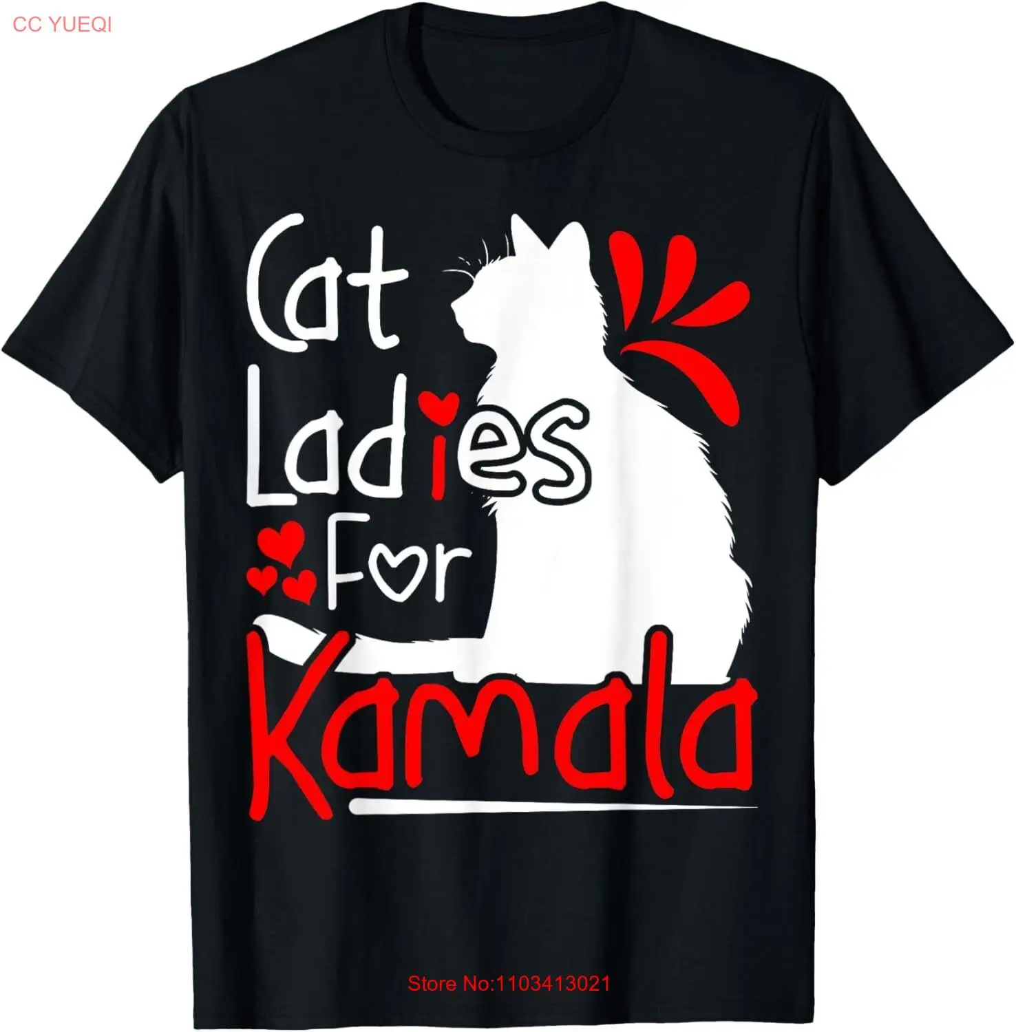 Футболка с графическим принтом Кот Дамский для камалы