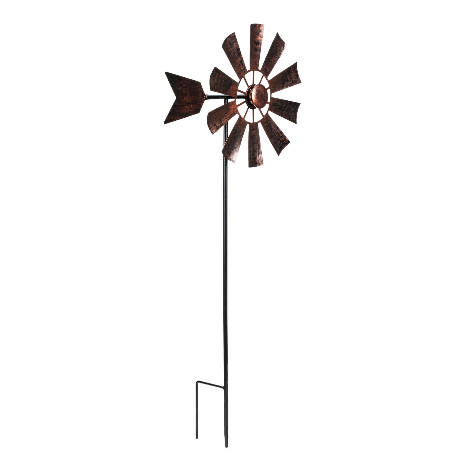 

Lawn Ornaments Garden Decor Pinwheel Botanical Patio Wind Spinners Metal Outdoor Windmills Stake Wrought Iron