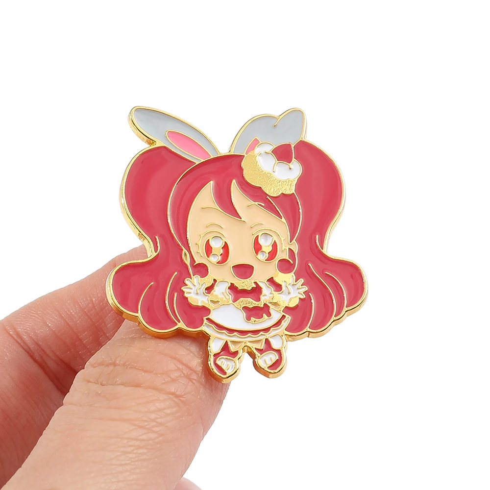 

KiraKira☆Pretty Cure A La Mode Anime Figure Usami Ichika Brooch Cartoon Enamel Pin Badge Cosplay Jewelry Accessories Gifts