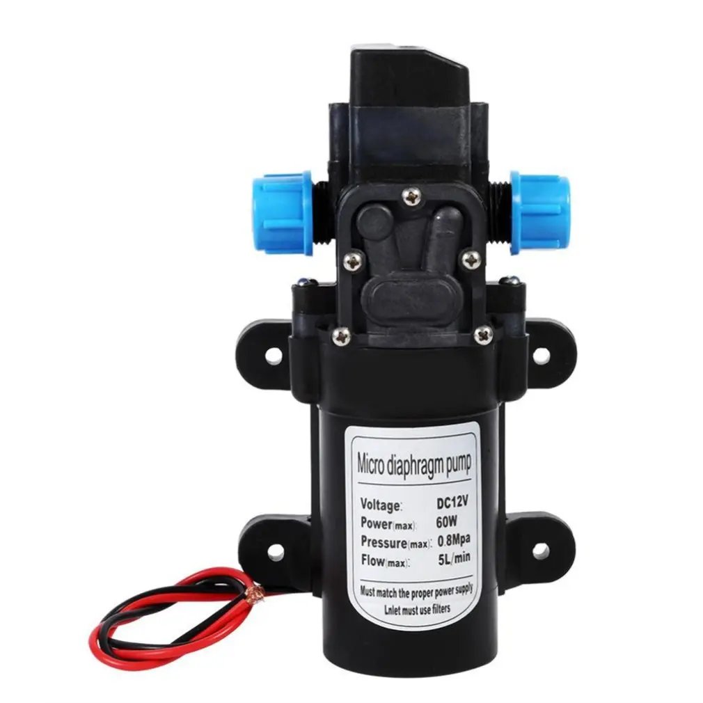 

DC12V 60W Micro Electric Diaphragm Water Pump Automatic Switch 5L/min High Pressure for Car Washing Spray 0.8Mpa 5L/min