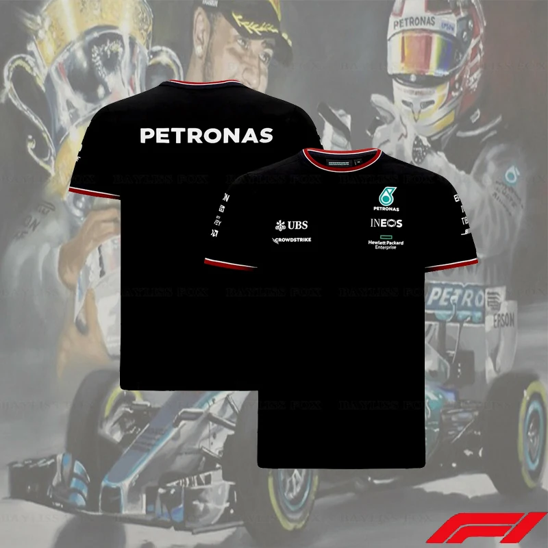 

Summer F1 Racing T-Shirt Formula One Petronas Motorsport Team World Champion Car Fans Men's Quick Dry Breathable Jerseys