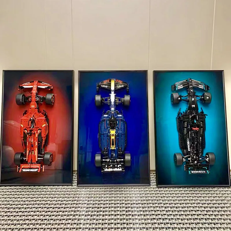 Фото 31,5-дюймовая металлическая настенная подставка для дисплея LEGO F1 42207 42206 42171 42141, для CADA C64005 C44, модели автомобилей Building Blocks №3