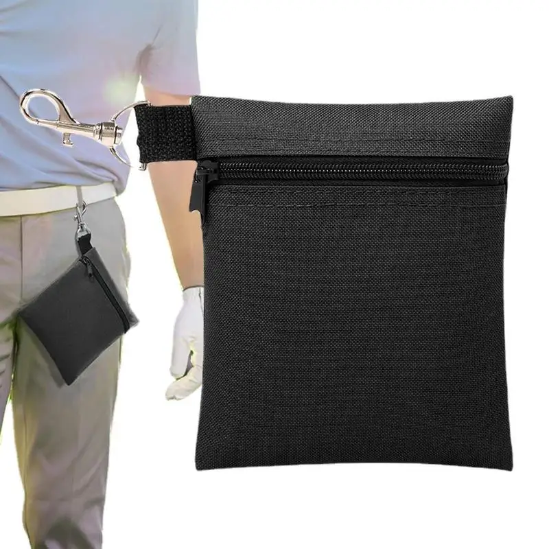 

Golf Ball Pouch Bag Golf Ball Pouch Bag With Zipper Large Pocket Sports Tees Holder With Carabiner Outdoor Sports Accessory For