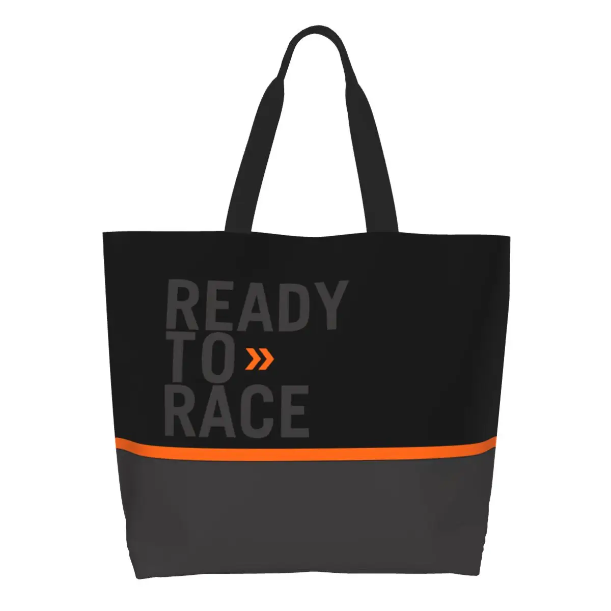 

Ready To Race Logo Groceries Shopping Bag Printing Canvas Shopper Tote Shoulder Bags Big Capacity Portable Racing Rider Handbag