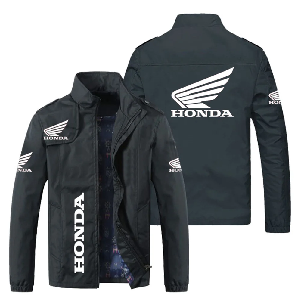 

2021 Autumn Winter Men‘s Jackets Honda Car Wing Red Printed Jacket Windbreaker Fashion Motorcycle Jacket Men Clothing Coats
