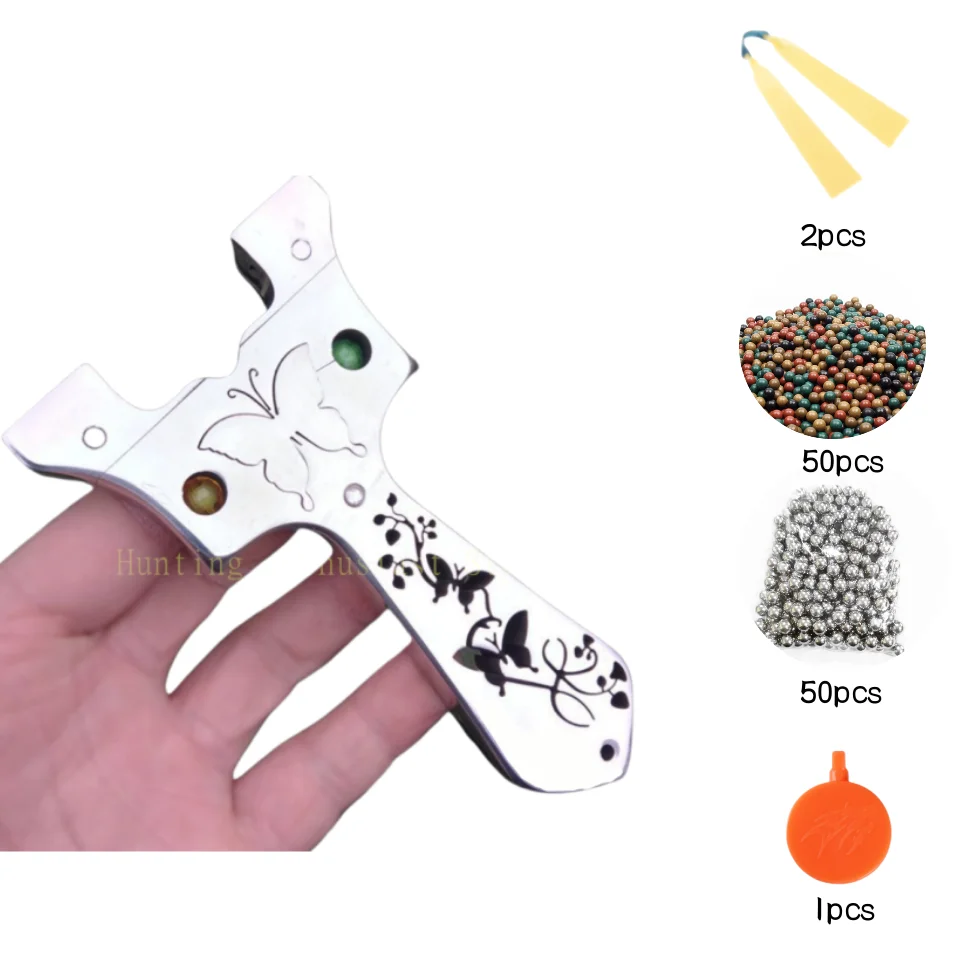 

Stainless Steel Slingshot wire cut Hunting Catapult with Rubber band Outdoor Sports Accessories Game toys