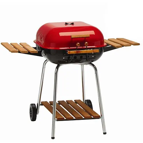 

Charcoal BBQ Grill with Folding Side Tables and Lower Shelf BBQ Portable Barbecue Stove Products Tool