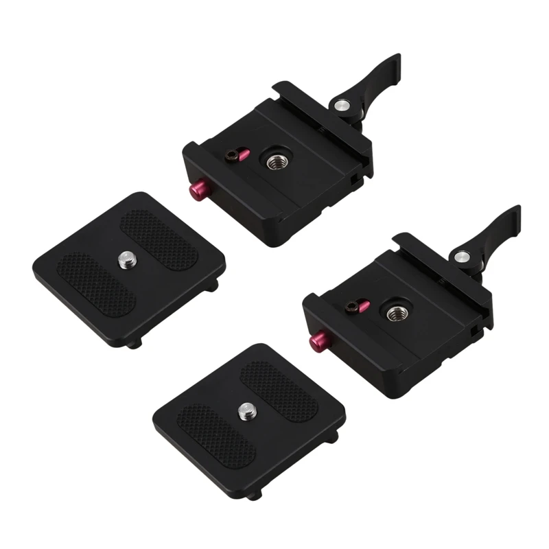 

2X Aluminum 1/4 Inch & 3/8 Inch Quick Release Plate + Clamp Adapter Mount W/Lock For Dslr Camera Tripod