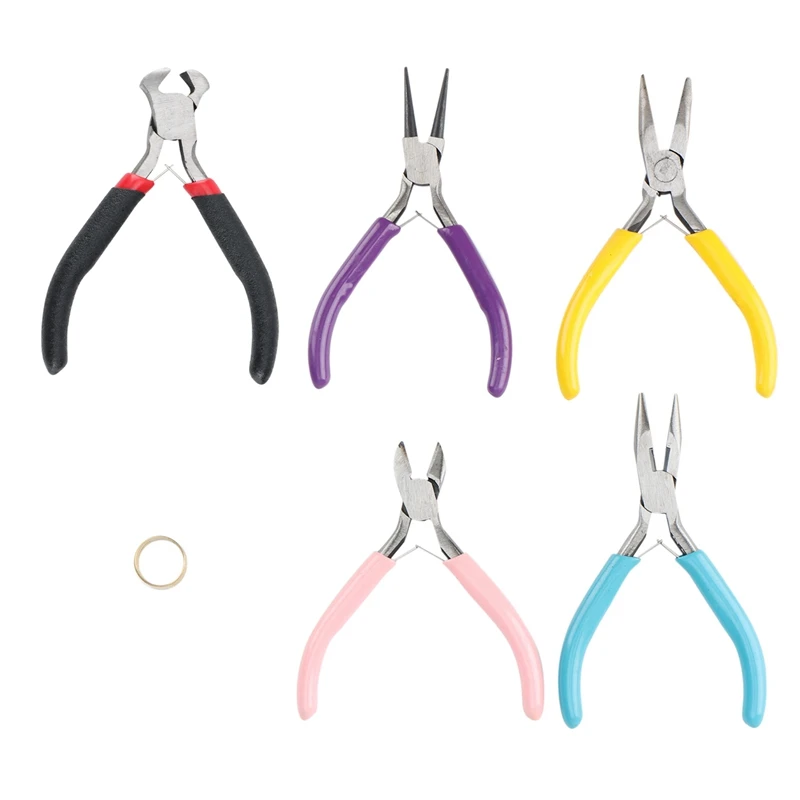 

Uclio 5 Pcs Jewelry Pliers Set,Include Needle Nose Pliers/Round Nose Pliers/Chain Nose Pliers/Bent Nose Pliers/Zipper Pliers
