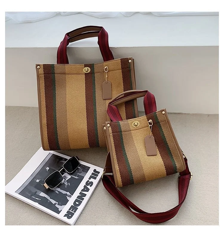 

Новые роскошные брендовые сумки 2023, трендовая повседневная женская сумка-тоут из льна, вязаная тканая сумка, большая сумка для покупок, Женс...