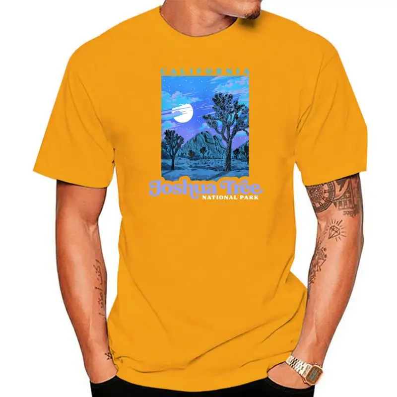 

Футболка мужская в стиле ретро, хлопок, новейшая группа, винтажная ночная сцена, в национальном парке Джошуа, лето