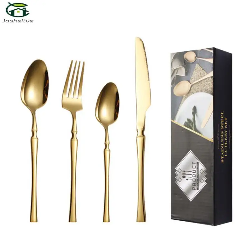 

Durable Tableware Gift Box High Quality Cutlery Set Convenient Multifunction Knife 24 Pieces Of Catering Silverware Fashion