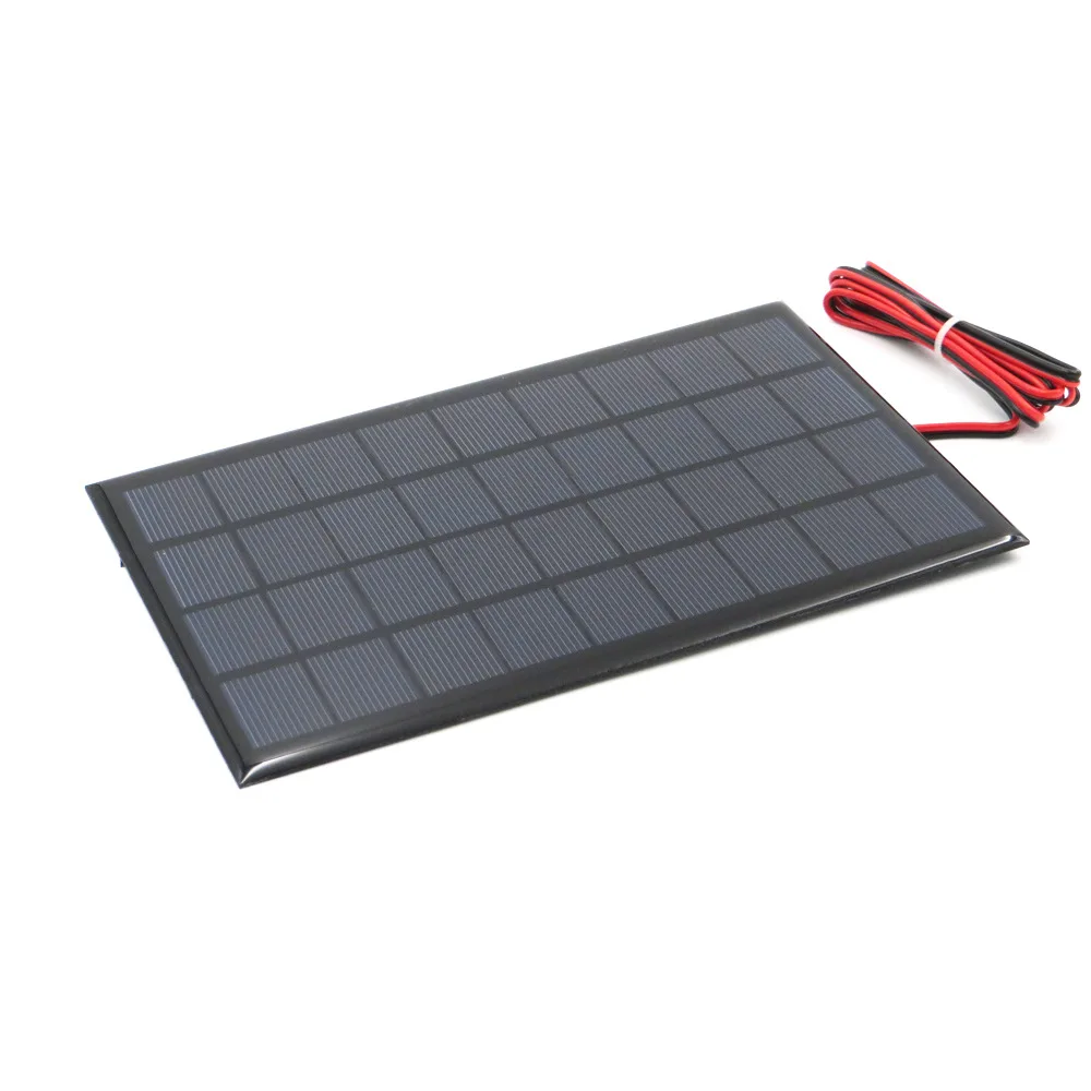 

New 9V 3W drop solar panel + 100cm red black line DIY mini solar power board