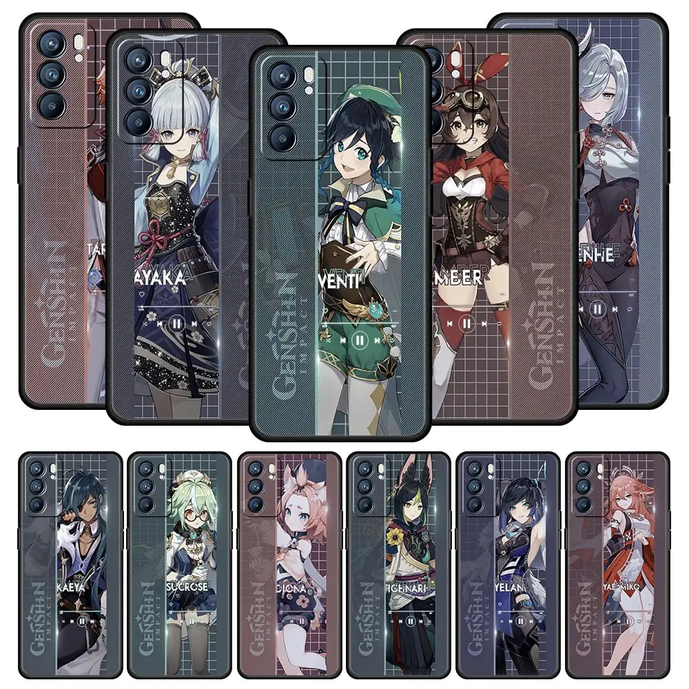 

Genshin Impact Game Role Phone Case For OPPO Find X5 A54 A53 A52 A9 2020 A15 A95 A76 A74 A12 Reno7 SE Reno6 Pro Plus 5G Cover
